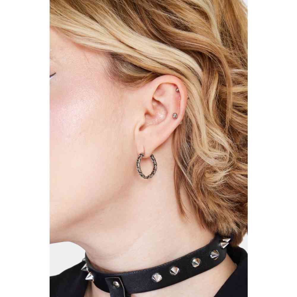 Jawbreaker - Silver Chain Hoop Oorbellen - Zilverkleurig